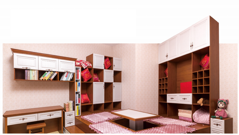 全鋁榻榻米-02（風格：中式；顏色：暖白黃花梨）