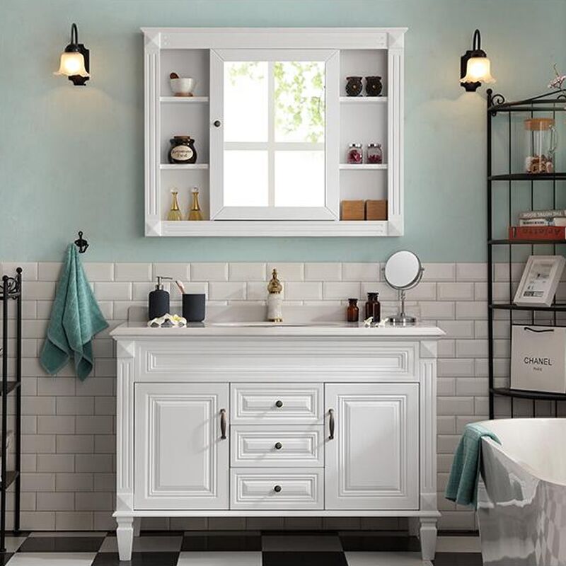 全鋁衛浴柜-01（風格：簡歐；顏色：暖白）