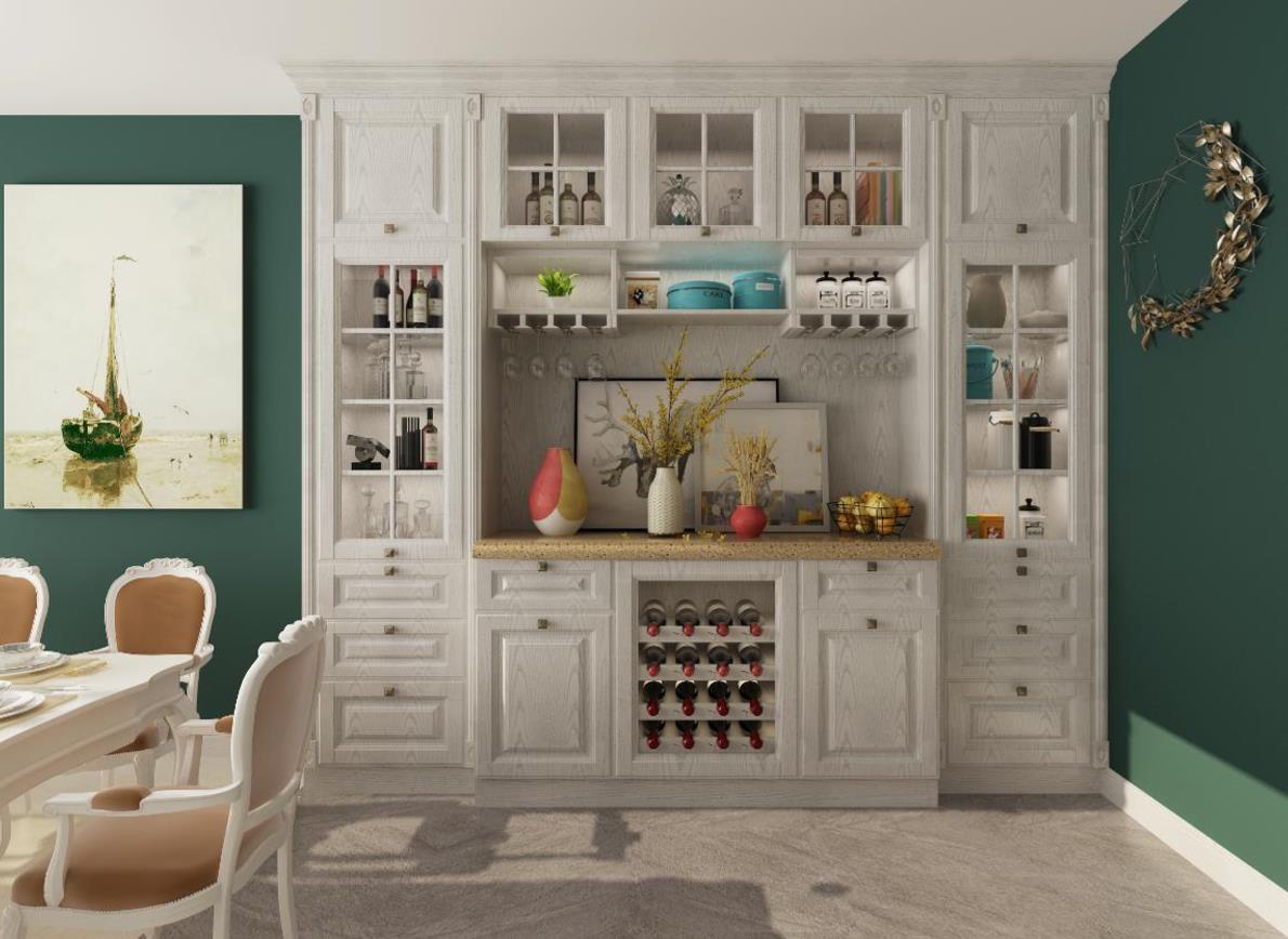 全鋁酒柜-01（風格：簡歐；顏色：白橡）